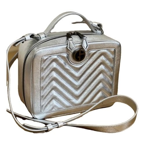 Pre-owned Giorgio Armani Leather Handbag In Silver
