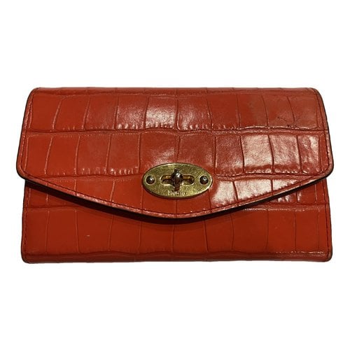 Pre-owned Mulberry Leather Wallet In Orange