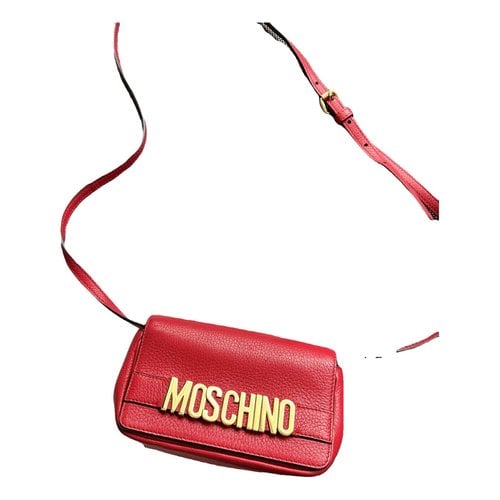 Pre-owned Moschino Leather Crossbody Bag In Red