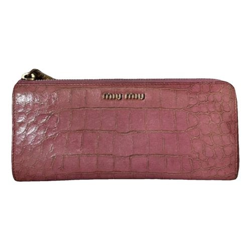 Pre-owned Miu Miu Leather Purse In Pink