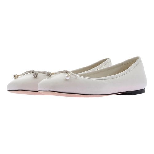 Pre-owned Jimmy Choo Leather Ballet Flats In White