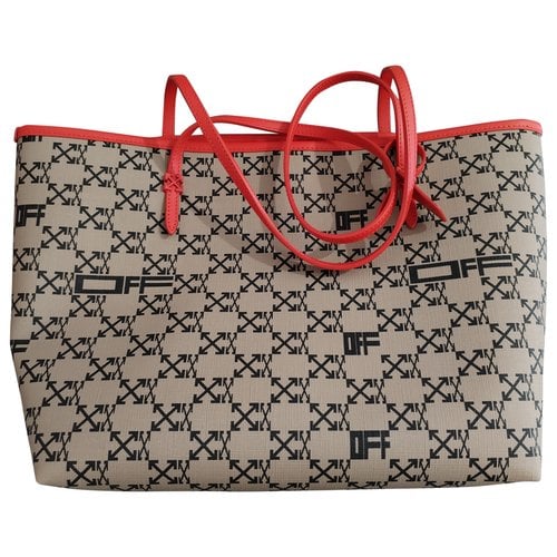 Pre-owned Off-white Leather Tote In Red