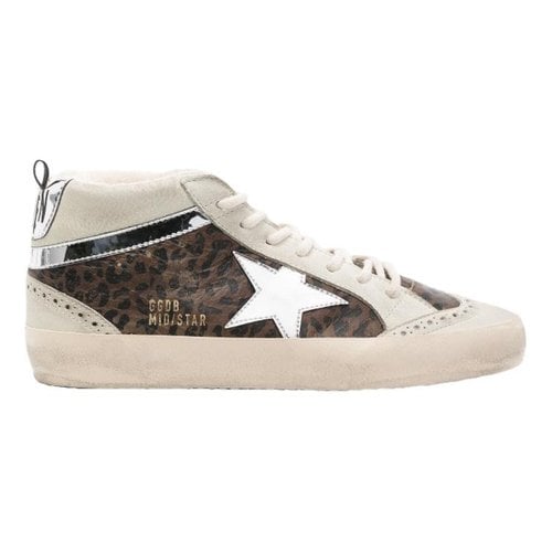 Pre-owned Golden Goose Mid Star Leather Trainers In Multicolour