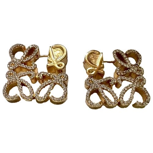 Pre-owned Loewe Anagram Silver Earring In Gold