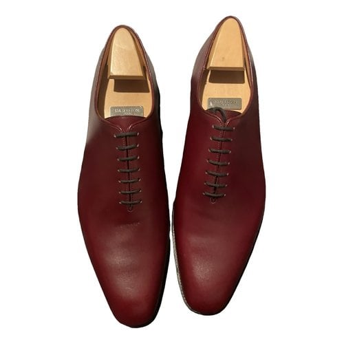 Pre-owned Jm Weston Leather Lace Ups In Burgundy