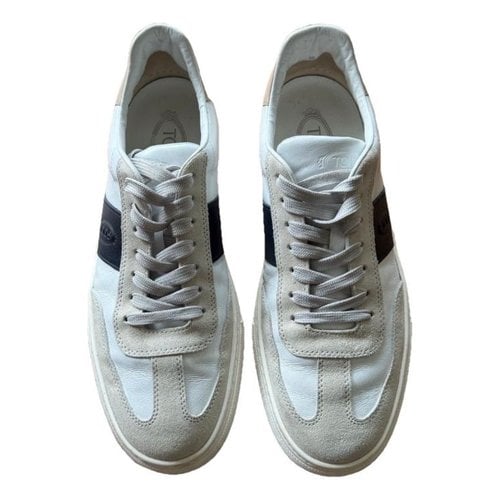 Pre-owned Tod's Leather Low Trainers In White