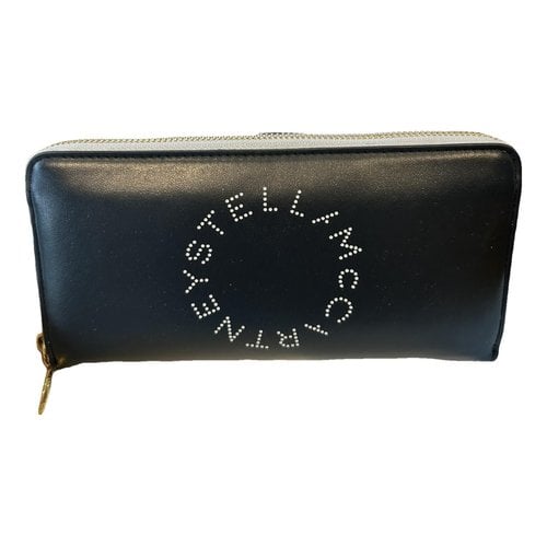 Pre-owned Stella Mccartney Vegan Leather Wallet In Black