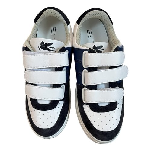 Pre-owned Etro Leather Trainers In Blue