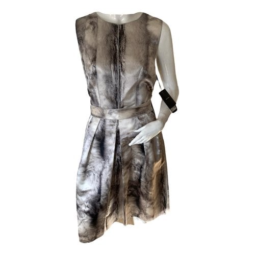 Pre-owned Dolce & Gabbana Silk Mid-length Dress In Grey
