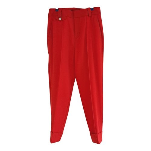 Pre-owned Proenza Schouler Wool Straight Pants In Red