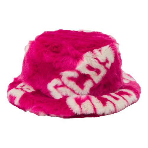 Pre-owned Gcds Faux Fur Beanie In Pink