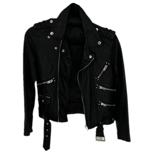Pre-owned The Kooples Leather Jacket In Black