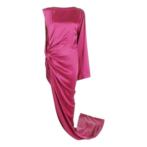 Pre-owned Rick Owens Silk Maxi Dress In Pink