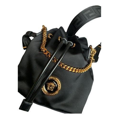 Pre-owned Versace Icon Silk Crossbody Bag In Black
