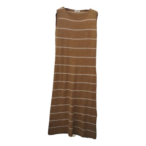 Pre-owned Egg Wool Maxi Dress In Camel