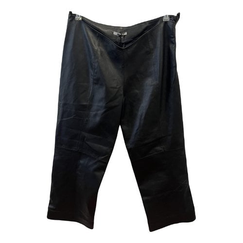 Pre-owned Supriya Lele Leather Trousers In Black