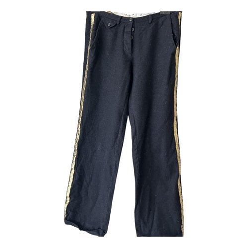 Pre-owned Golden Goose Wool Large Pants In Blue