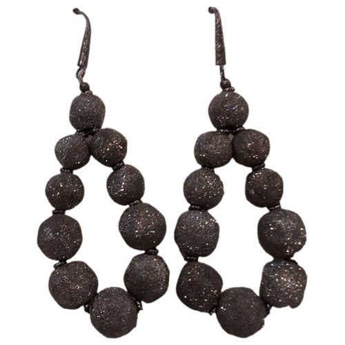 Pre-owned Brunello Cucinelli Earrings In Anthracite