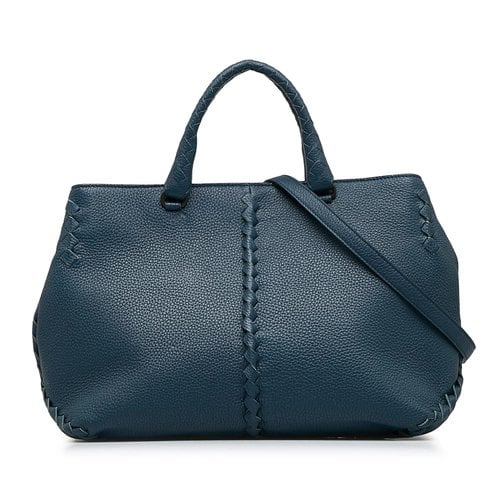 Pre-owned Bottega Veneta Veneta Leather Crossbody Bag In Blue
