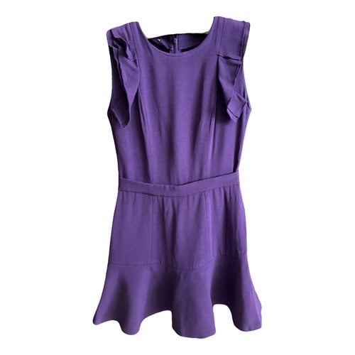 Pre-owned Miu Miu Silk Mini Dress In Purple