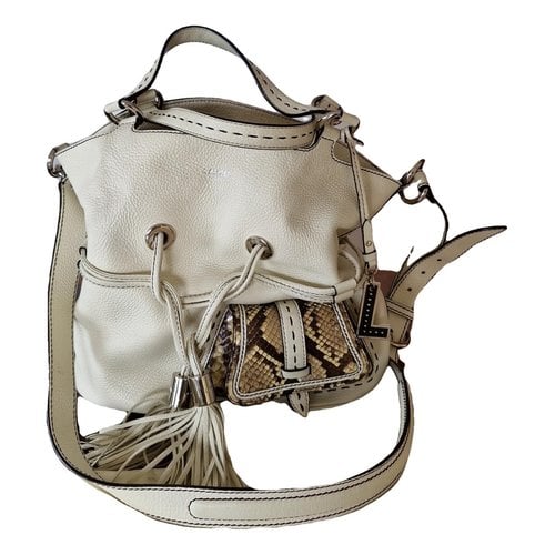 Pre-owned Lancel 1er Flirt Leather Handbag In White