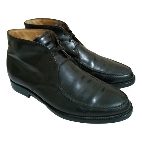 Pre-owned Tod's Leather Boots In Black