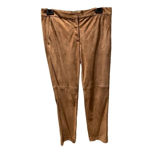 Pre-owned Gerard Darel Straight Pants In Brown