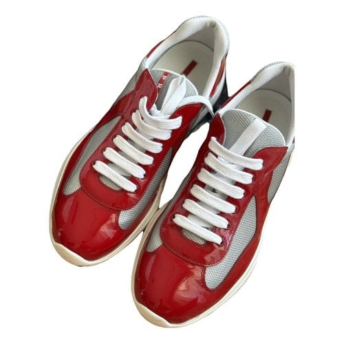 Pre-owned Prada Low Trainers In Red
