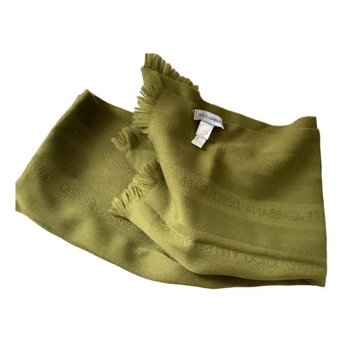 Pre-owned Dolce & Gabbana Wool Scarf & Pocket Square In Green