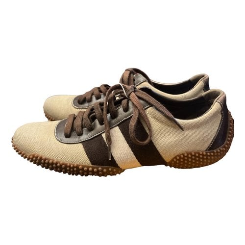 Pre-owned Bally Cloth Trainers In Beige