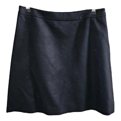Pre-owned Miu Miu Wool Mini Skirt In Black