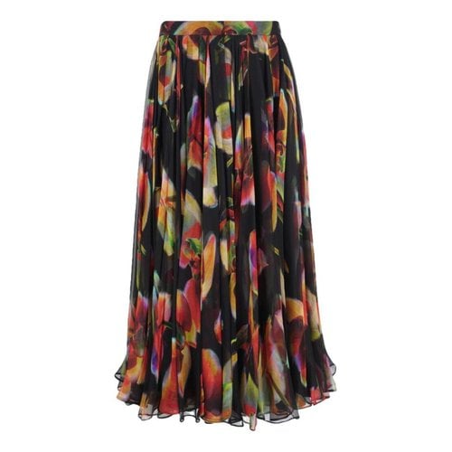 Pre-owned Alexander Mcqueen Silk Mid-length Skirt In Multicolour
