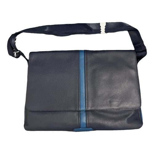 Pre-owned Piquadro Leather Crossbody Bag In Blue
