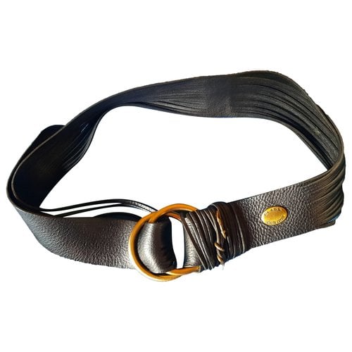 Pre-owned Class Cavalli Leather Belt In Black