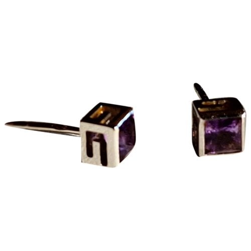 Pre-owned Gucci White Gold Earrings In Purple