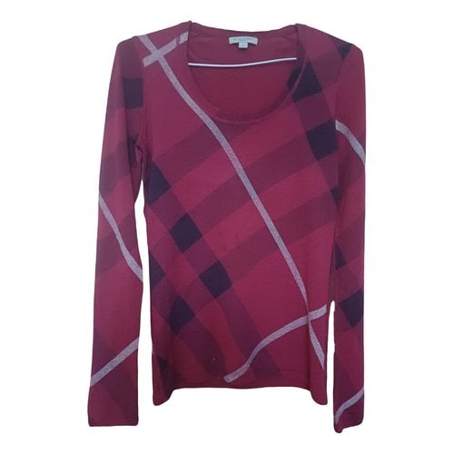 Pre-owned Burberry Cashmere Sweatshirt In Burgundy