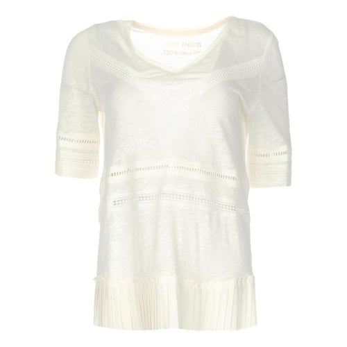 Pre-owned Patrizia Pepe Linen T-shirt In White