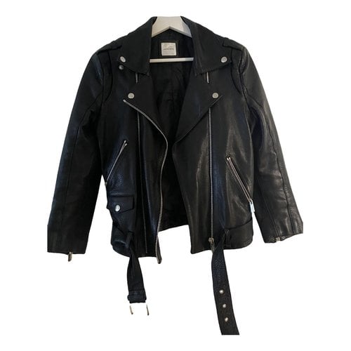 Pre-owned Anine Bing Leather Jacket In Black