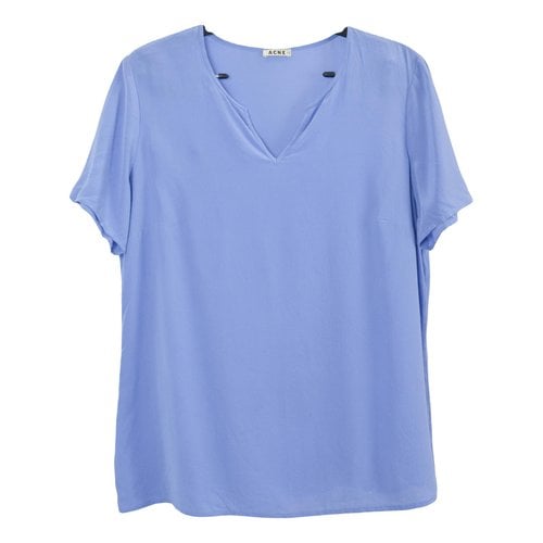 Pre-owned Acne Studios Silk Blouse In Blue