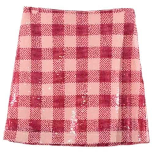 Pre-owned Tara Jarmon Glitter Mini Skirt In Pink