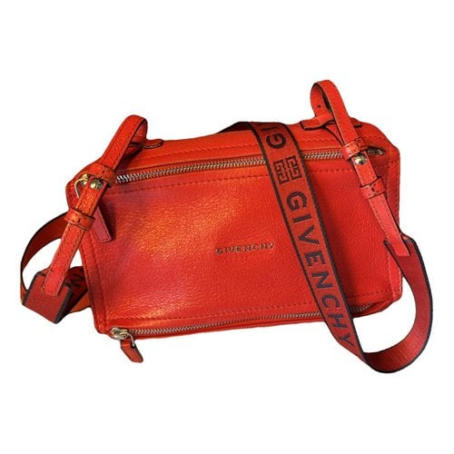 Pre-owned Givenchy Pandora Box Leather Crossbody Bag In Red