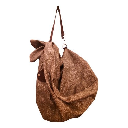 Pre-owned Borbonese Cloth Backpack In Brown