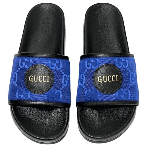 Pre-owned Gucci Cloth Sandals In Blue