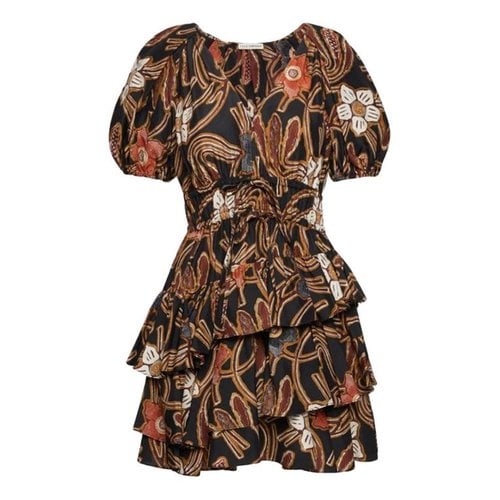 Pre-owned Ulla Johnson Silk Mini Dress In Brown