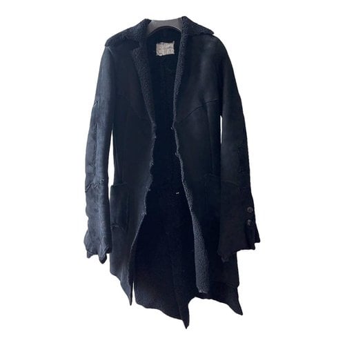 Pre-owned Greg Lauren Leather Coat In Black