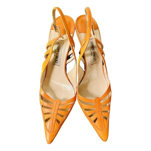 Pre-owned Jimmy Choo Leather Heels In Orange