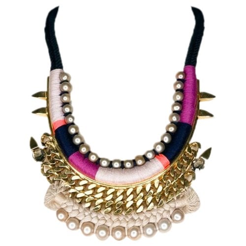 Pre-owned Lizzie Fortunato Cloth Necklace In Gold