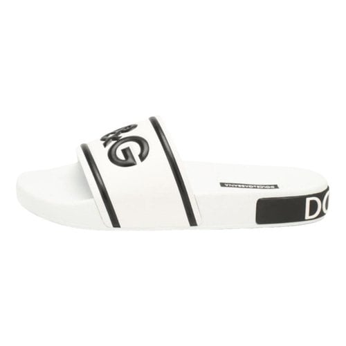 Pre-owned Dolce & Gabbana Mules In White