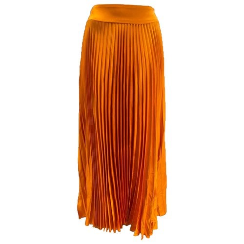 Pre-owned Alexandre Vauthier Silk Maxi Skirt In Orange