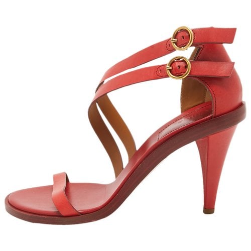 Pre-owned Chloé Patent Leather Sandal In Red